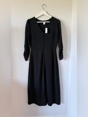 GAP BUTTON FRONT WOMEN DRESS 4 Black Casual Work Office Vacation Travel Summer
